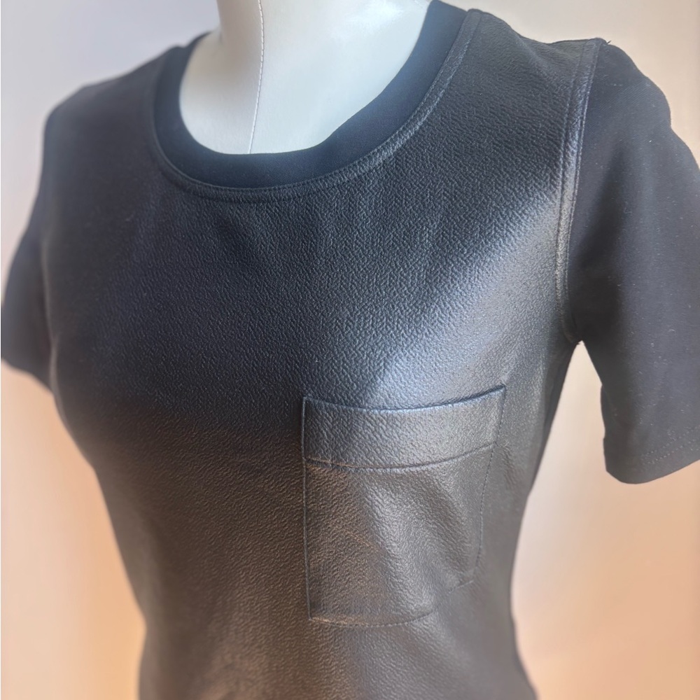 BCBGMaxAzria Black faux leather Short Sleeve Dress - Picture 3 of 5